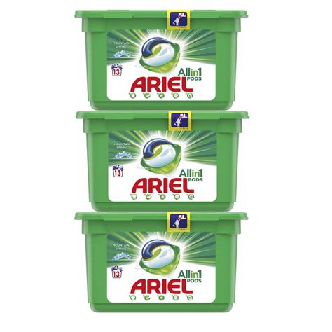 Set 3 X Detergent Rufe Automat Ariel All In One Mountain Spring 13