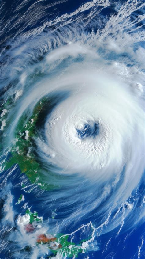 Premium AI Image | Satellite images of a hurricane from a satellite