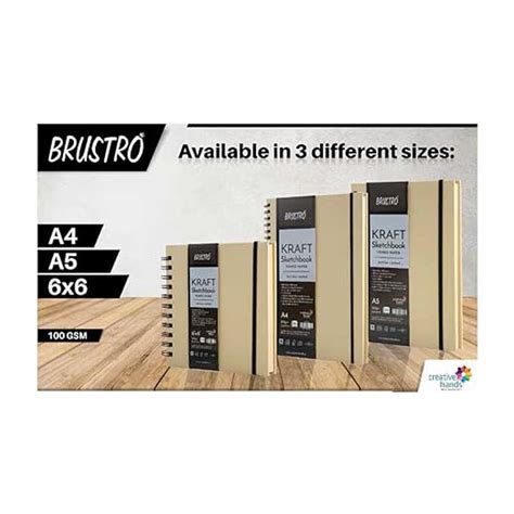 Brustro Kraft Wiro Sketchbook Toned Paper A Gsm Arthood