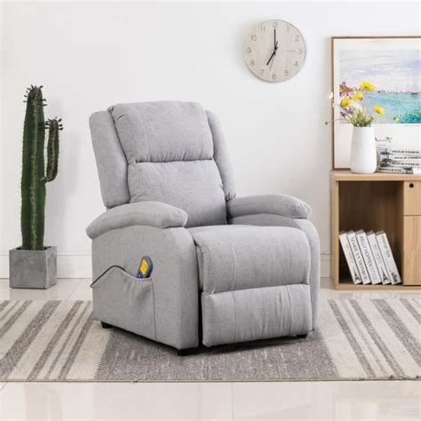 DEX Fauteuil électrique de massage Gris clair Tissu Cdiscount Maison