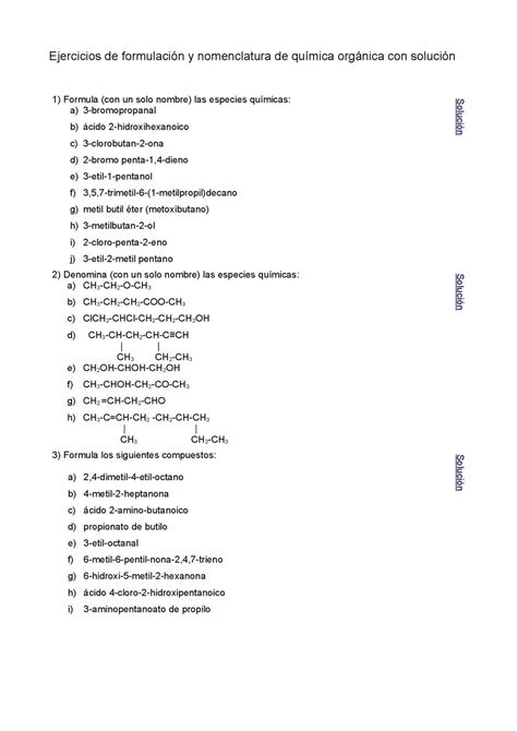 Calaméo Ejercicios nomenclatura organica con respuesta