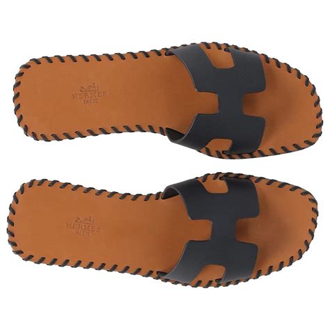 Hermès Oran Sandals In Black Leather Ref712895 Joli Closet