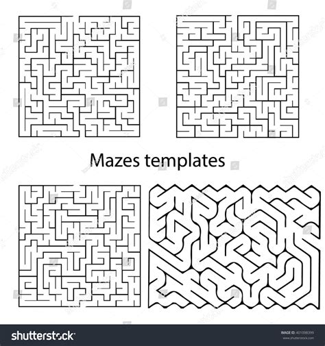 Vector Maze Templates Stock Vector Royalty Free 401098399 Shutterstock