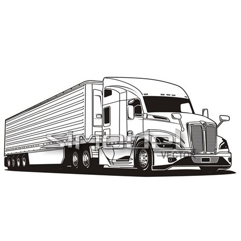 Semi Truck Kenworth T 680 With Trailor Svgaiepspdf Png Etsy