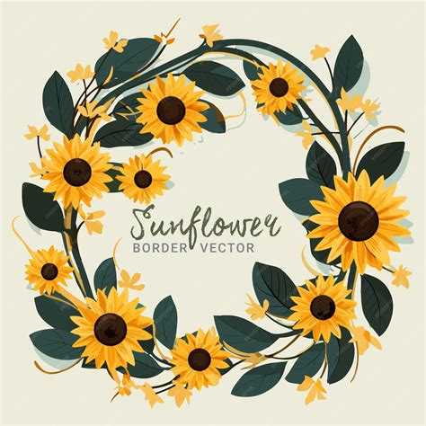 Premium Vector | Hand drawn sunflower corner border design vector