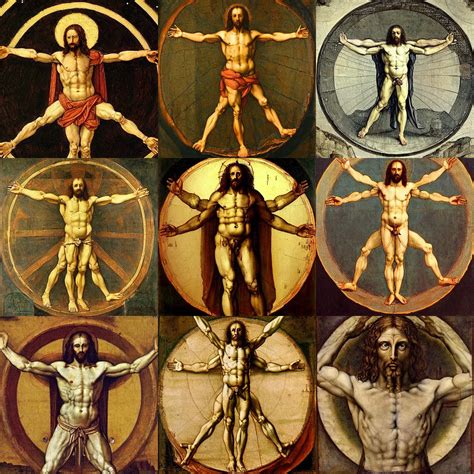 Highly Detailed Painting Of Jezus As The Vitruvian Man Stable Diffusion