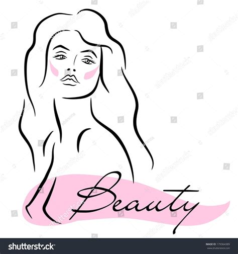 Beautiful Nude Woman Flowing Hair Emblem Stock Vector Royalty Free 179364389 Shutterstock