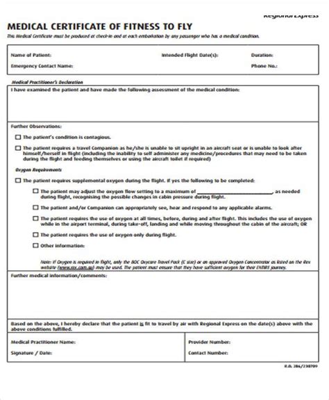 Fit To Fly Certificate Template Certificate Templates Letter