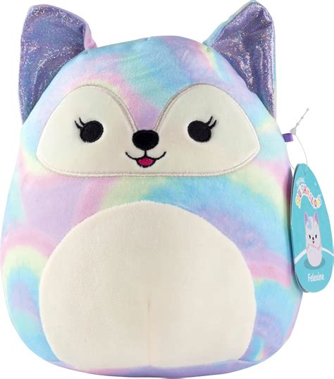 Squishmallow 8" Rainbow Tie Dye Fox Plush - Cute & Soft Stuffed Animal