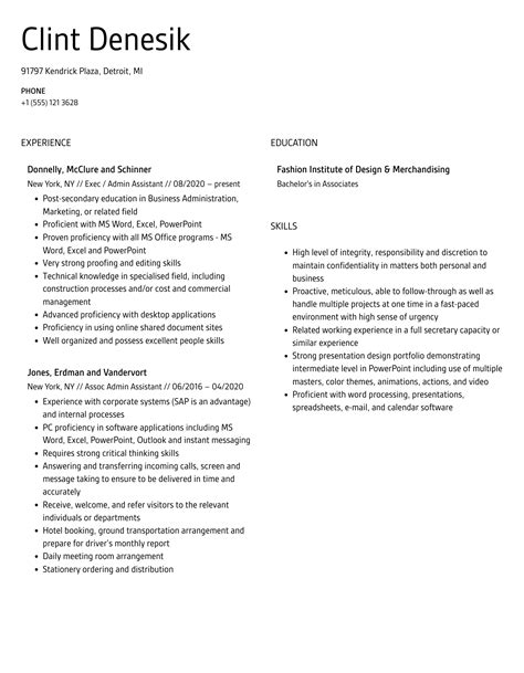 Admin Assistant Cv Template