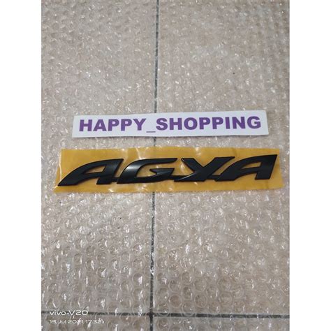 Jual Emblem Tulisan Agya Warna Hitam Doff Hitam Glossy Shopee Indonesia