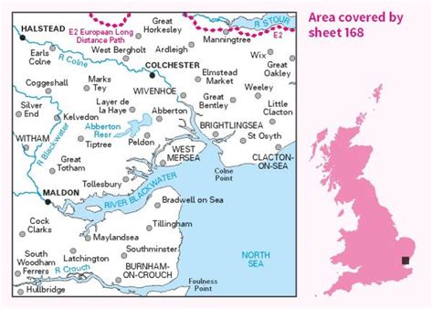 Wandelkaart Topografische Kaart Landranger Colchester Halstead