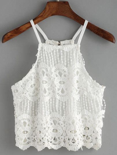 Spaghetti Strap Lace Crochet Cami Top Crochet Lace Tank Top Crochet Vest White Crochet