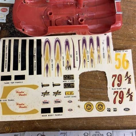 Strombecker Vintage Decal Sheets And Two Car Bodies See Pics