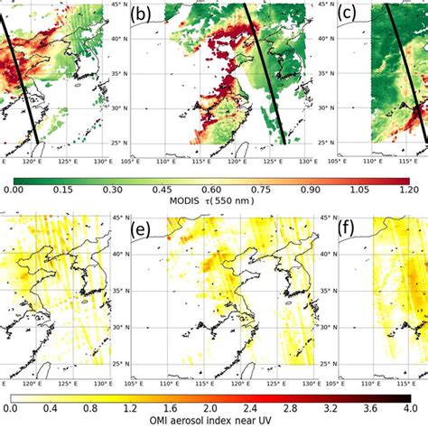 Maps Of Aqua Modis τ 550 Nm From The Combined Dt And Db Collection 6