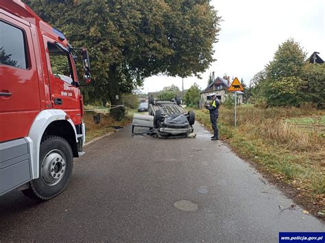 Zdarzenie drogowe na trasie Mały Łęck Wielki Łęck Działdowo