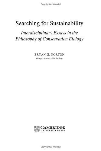 Searching For Sustainability Interdisciplinary Essays In The