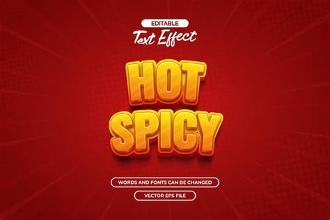 Premium Vector Hot Spicy Editable Vector Text Effect