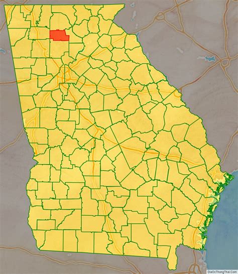 Map of Pickens County, Georgia - Thong Thai Real