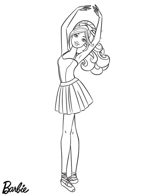 Coloriage Ballerina Barbie Danseuse Outfit T L Charger Et Imprimer