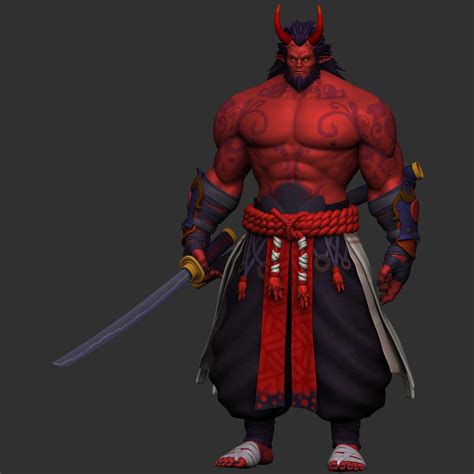 Oni Character Sculpt Oni Samurai Oni Character Design Male Oni Demon