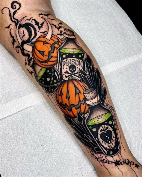 Spooky Halloween Tattoo Halloween Tattoos Sleeve Tattoos Pumpkin Tattoo