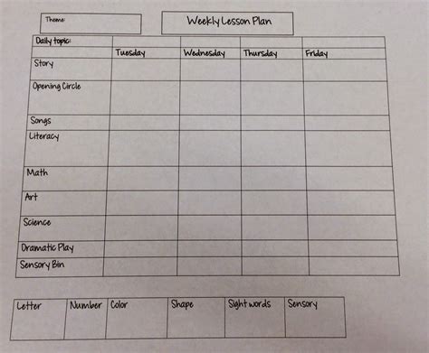 Miss Nicole's Preschool: Weekly Lesson Plan template | Weekly lesson ...