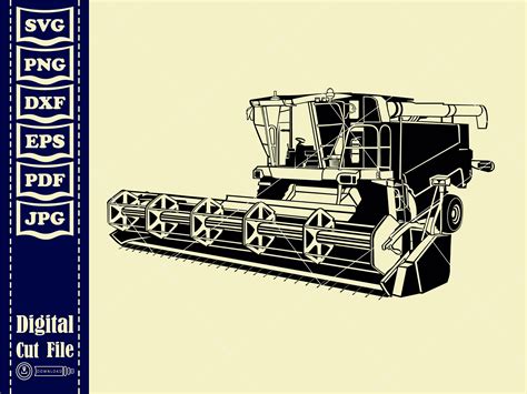 Combine Harvester Svg Farm Svg Combine Svg Combine Clipart Etsy Australia