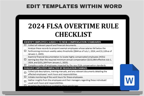 FLSA Overtime Checklist Rule Guide HR Compliance Employment Law