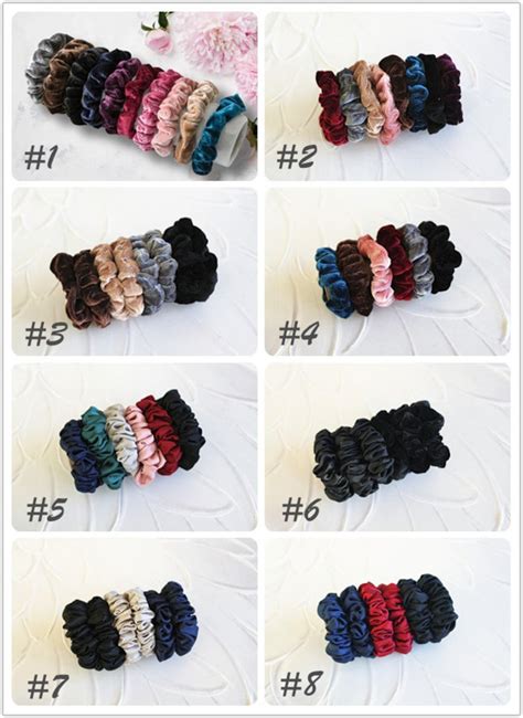 10 Colors/satin Silk Scrunchies Set/thin Solid Color Scrunchie - Etsy