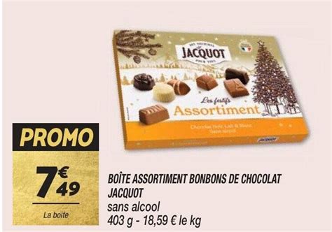 Promo BOÎTE ASSORTIMENT BONBONS DE CHOCOLAT JACQUOT sans alcool chez Netto