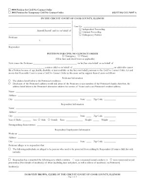 Fillable Online Petition For Civil No Contact Order Fax