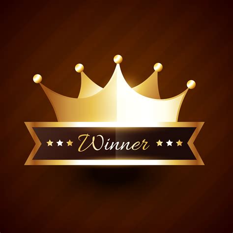 beautiful golden crown design with winner text 458700 Vector Art at ...