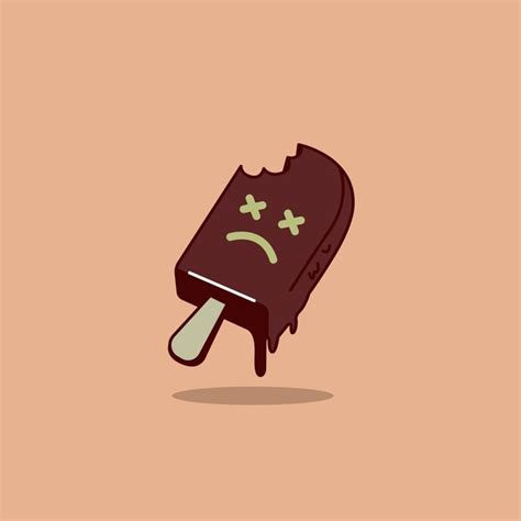 Gesmolten Ijs Met Emoticon Illustratie Vector Premium Vector