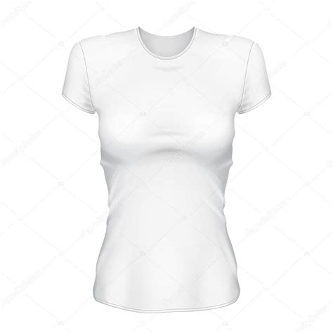 Female Woman White T Shirt Design Template Front Illustration