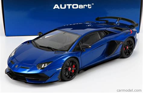 Autoart Scale Lamborghini Aventador Svj Nethuns Blue Met