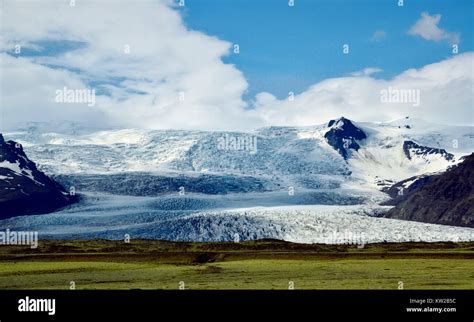 Iceland Glacier Aefaj Kull With Glacier Tongue Fjallsj Kull In The