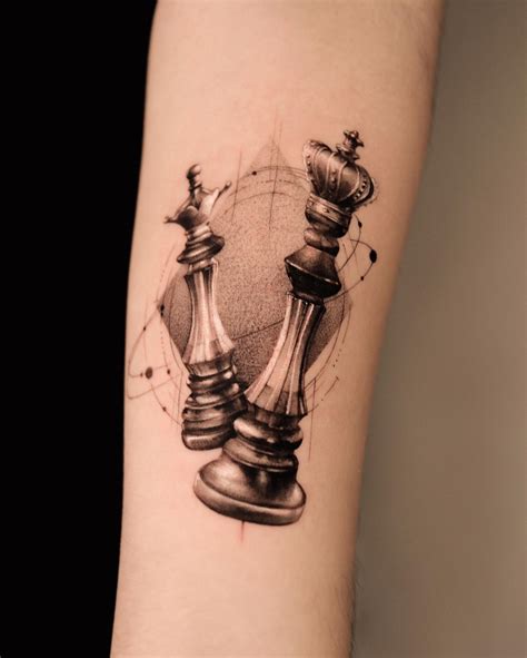 King And Queen Chess Piece Matching Tattoos