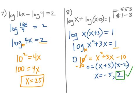 Logarithmic Equations Examples