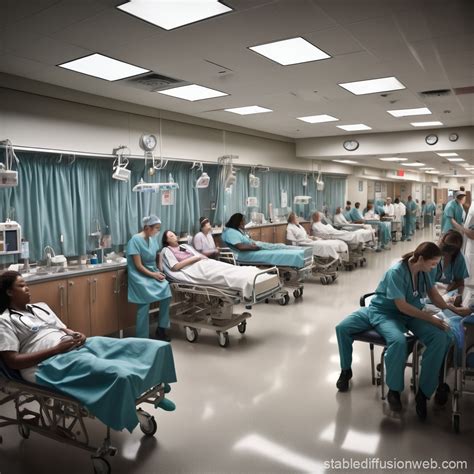 Busy Hospital Emergency Department Peak Hours Stable Diffusion Online