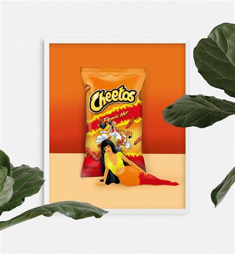Hot Cheetos Sexy Girl Pin Up Girl Art Print Wall Art Pin Up Food Art Cheetos Digital Art