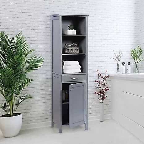 Magic Home Freestanding Storage Tall Bathroom Cabinet With Adjustable