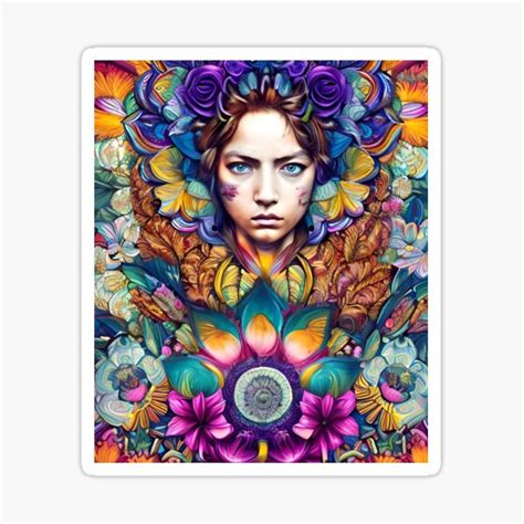 Beautiful Women Wreathe Of Flowers Sticker For Sale By Polysh28 Redbubble