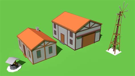 3D Model Simple Poly Farm VR AR Low Poly CGTrader