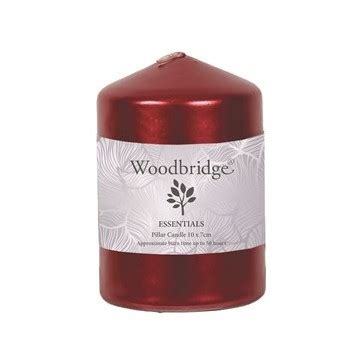 Red Metallic Unscented Pillar Candle Small