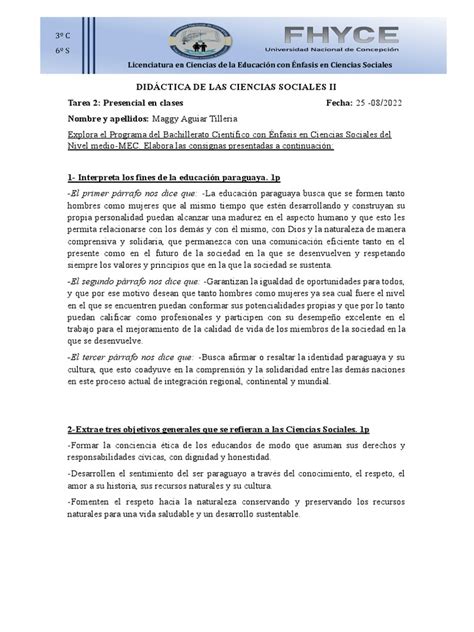 Tarea 2 Didactica De La Ciencias Sociales Ii Pdf Aprendizaje Sociedad