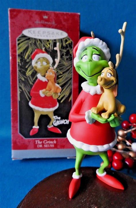 Hallmark Disney Ornament Dr Seuss 1998 The Grinch And Max Dog In Box