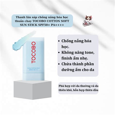 Thanh lăn sáp chống nắng hóa học thuần chay TOCOBO COTTON SOFT SUN