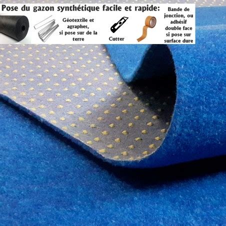 Moquette Ext Rieure Bleue Gazon Synth Tique Pelouse Artificielle