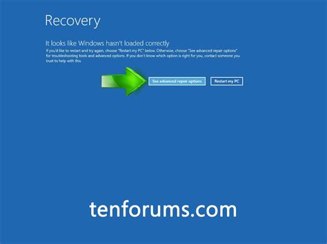 Troubleshoot Windows 10 failure to boot using Recovery Environment ...